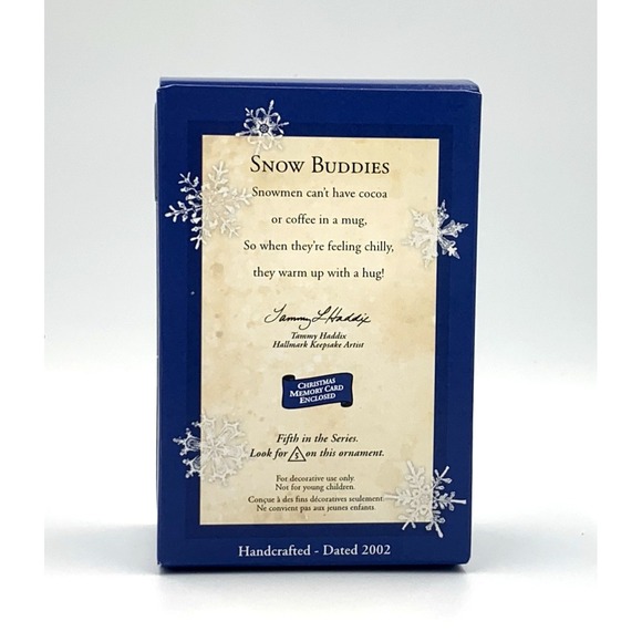 2002 Snow Buddies Hallmark Keepsake Ornament Snowman with Bear Cub #5 in Series - Picture 5 of 7